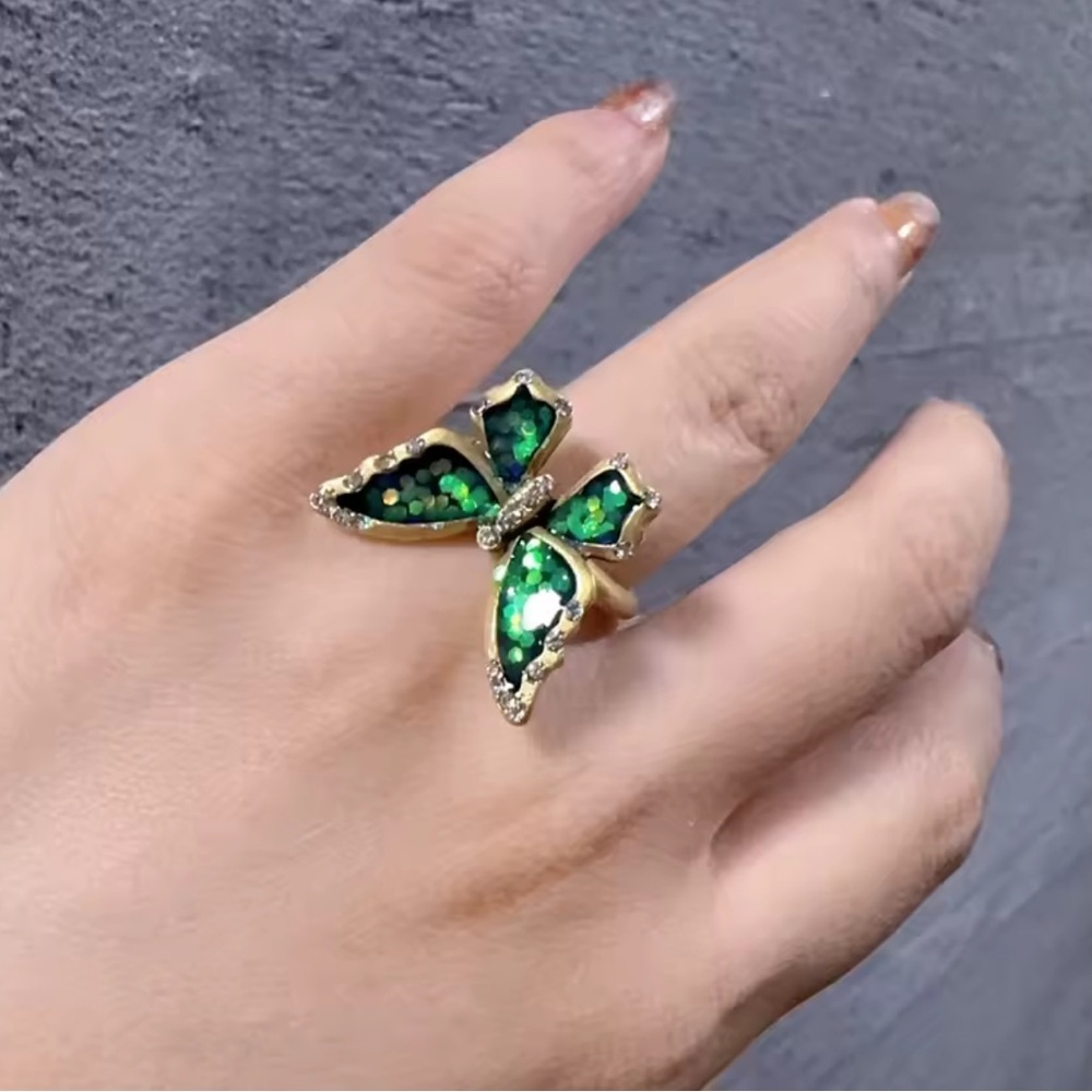 Antique Butterfly Midnight Ring - Picture 7 of 11